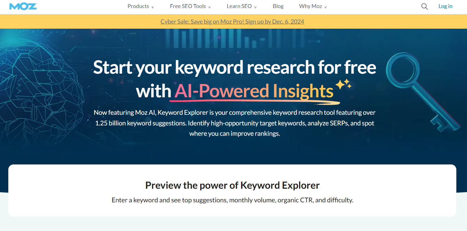 Moz Keyword Explorer工具