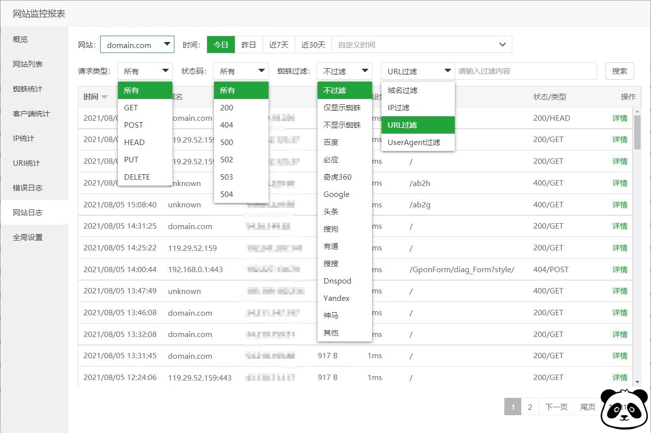 宝塔网站日志分析工具